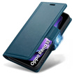 Case for Oppo Reno 13, ERBORD Glossy Litchi, wallet with flap, blue