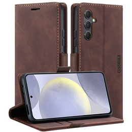 Case for Samsung Galaxy S24+ Plus, ERBORD Vintage, wallet with flap, coffee