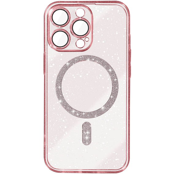 Case for iPhone 16 Pro, ERBORD Glitter MagSafe, pink + Screen Glass