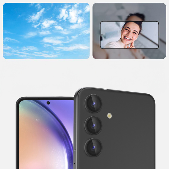 2x Szkło na aparat ERBORD OPTIK Pro do Samsung Galaxy A55, czarne