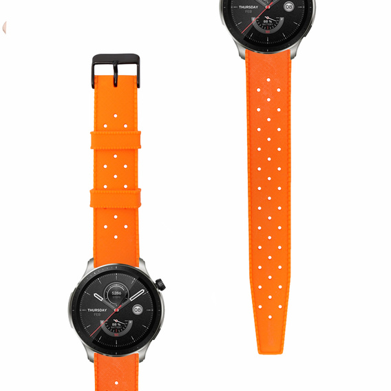 Pasek Silikonowy ERBORD Uniwersalny 22mm, Tropic, pomarańczowy / czarna klamra