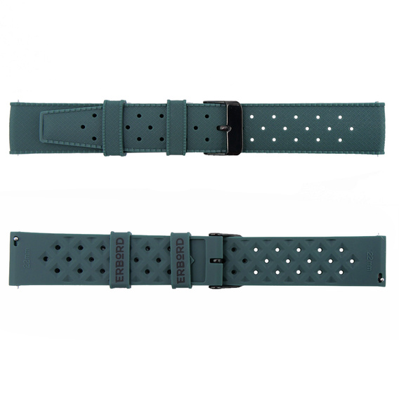 Pasek Silikonowy ERBORD Uniwersalny 22mm, Tropic, zielony / czarna klamra