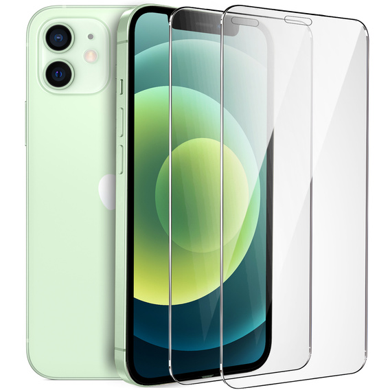 2x Szkło Hartowane do iPhone 12/12 Pro, ERBORD 9H Hard Glass, szybka