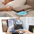 Case for Samsung Galaxy S24, ERBORD Glossy Litchi, wallet with flap, brown