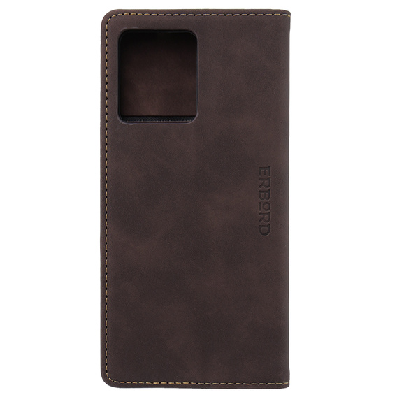 Case for Motorola Edge 40 Neo, ERBORD Vintage, wallet with flap, coffee