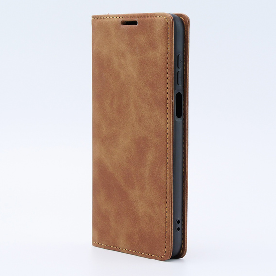 Etui do Motorola Moto G53, ERBORD Vintage portfel z klapką, brązowe