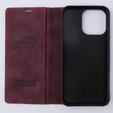 Case for iPhone 15 Pro Max, ERBORD Vintage, wallet with flap, red