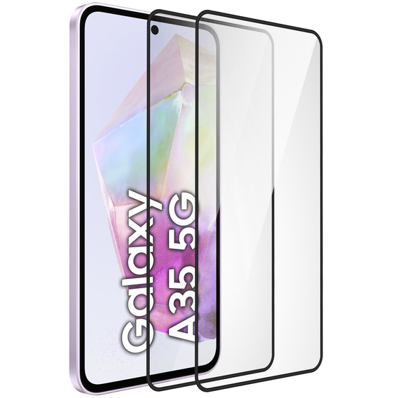 2x Szkło Hartowane do Samsung Galaxy A35 5G, ERBORD 3D pełne, szybka na cały ekran