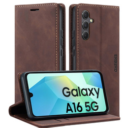 Case for Samsung Galaxy A16, ERBORD Vintage, wallet with flap, coffee