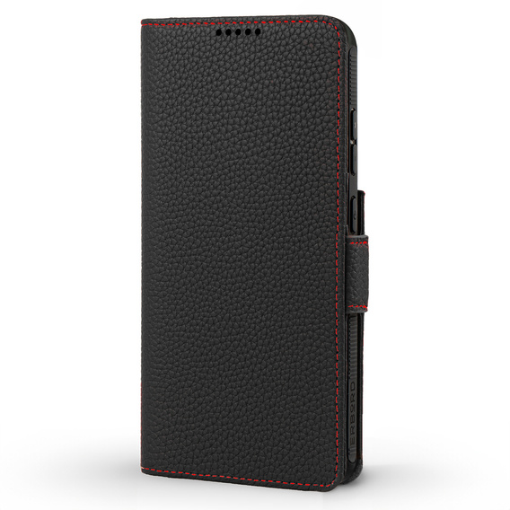 Case for iPhone 16 Pro Max, ERBORD Vintage, wallet with flap, black