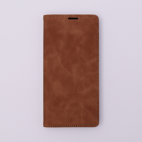 Etui do Xiaomi Redmi 12C, ERBORD Vintage portfel z klapką, brązowe