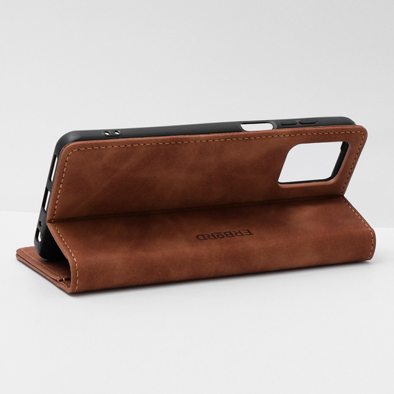 Etui do Motorola Moto E13 4G, ERBORD Vintage portfel z klapką, brązowe