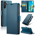Case for Samsung Galaxy A16, ERBORD Glossy Litchi, wallet with flap, blue