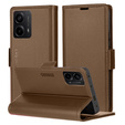 Case for Motorola Moto G24 Power, ERBORD Glossy Litchi, wallet with flap, brown