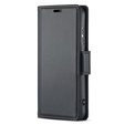 Case for Xiaomi Redmi Note 14 5G, ERBORD Glossy Litchi, wallet with flap, black
