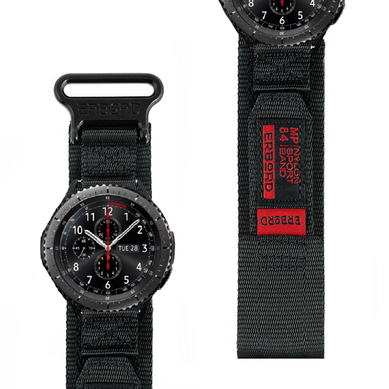 Pasek Nylonowy ERBORD MP84 Uniwersalny 22mm, Czarny