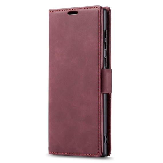 Case for Samsung Galaxy S23 Ultra, ERBORD Vintage, wallet with flap, red