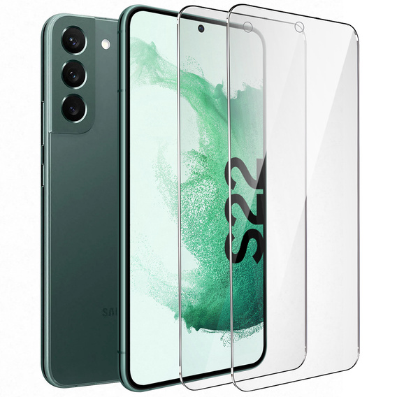 2x Szkło Hartowane do Samsung Galaxy S22, ERBORD 9H Hard Glass, szybka