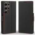 Leather case for Samsung Galaxy S25 Ultra, ERBORD LeatherWallet, black