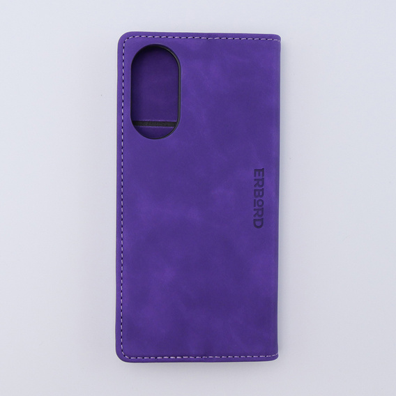 Case for Oppo A78 4G, ERBORD Vintage, wallet with flap, purple