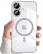 Case for iPhone 16, ERBORD Glitter MagSafe, transparent + Screen Glass