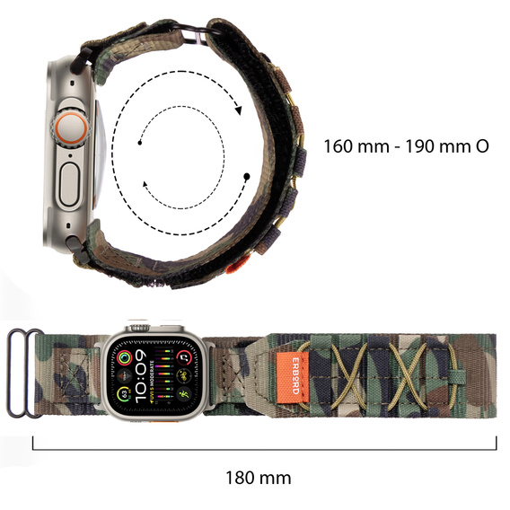 ERBORD Runner Nylon Strap for Apple Watch 1/2/3/4/5/6/7/8/9/SE/ULTRA/ULTRA 2 42/44/45/49MM