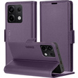 Case for Xiaomi Redmi Note 13 Pro 5G, ERBORD Glossy Litchi, wallet with flap, purple