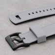 ERBORD Universal Silicone Strap 22mm, Dual Color, grey / black / black buckle