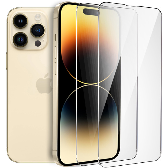 2x Szkło Hartowane do iPhone 14 Pro Max, ERBORD 9H Hard Glass, szybka