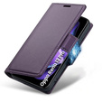 Etui do Oppo Reno 13 Pro, ERBORD Glossy Litchi, portfel z klapką, fioletowe