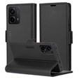 Case for Motorola Moto G24 Power, ERBORD Glossy Litchi, wallet with flap, black
