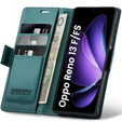 Etui do Oppo Reno 13F / Oppo Reno 13FS, ERBORD Glossy Litchi, portfel z klapką, zielone