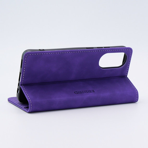Case for Oppo A78 4G, ERBORD Vintage, wallet with flap, purple