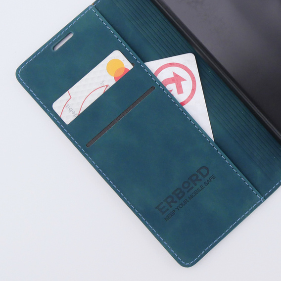 Case for Xiaomi Redmi Note 12S, ERBORD Vintage, wallet with flap, blue