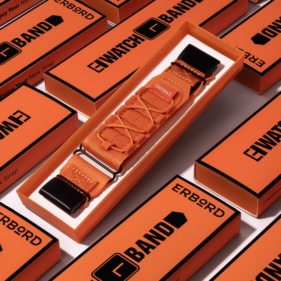 Pasek Nylonowy ERBORD Runner Quickfit do Garmin Fenix 5X/6X/6X PRO/7X, Pomarańczowy