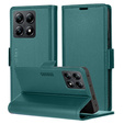 Case for Xiaomi 14T, ERBORD Glossy Litchi, wallet with flap, green