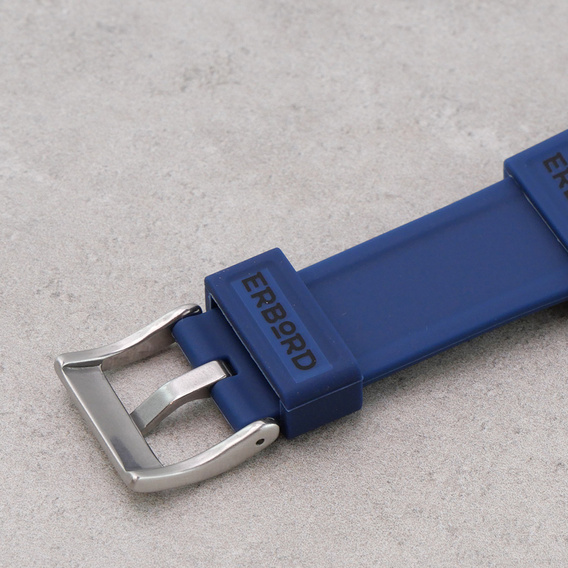Pasek Silikonowy ERBORD Uniwersalny 20mm, Dual Color, niebieski / srebrna klamra