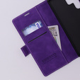 Case for Samsung Galaxy S24 Ultra, ERBORD Vintage, wallet with flap, purple