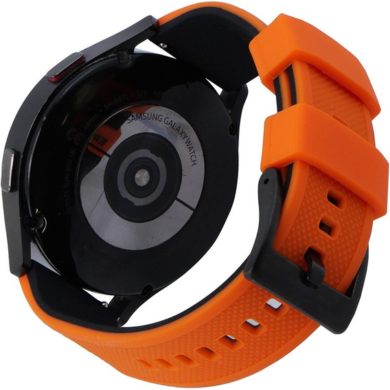 Pasek Silikonowy ERBORD Uniwersalny 20mm, Dual Color, pomarańczowy / czarny / czarna