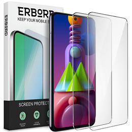 2x Szkło Hartowane do Samsung Galaxy M51, ERBORD 9H Hard Glass, szybka