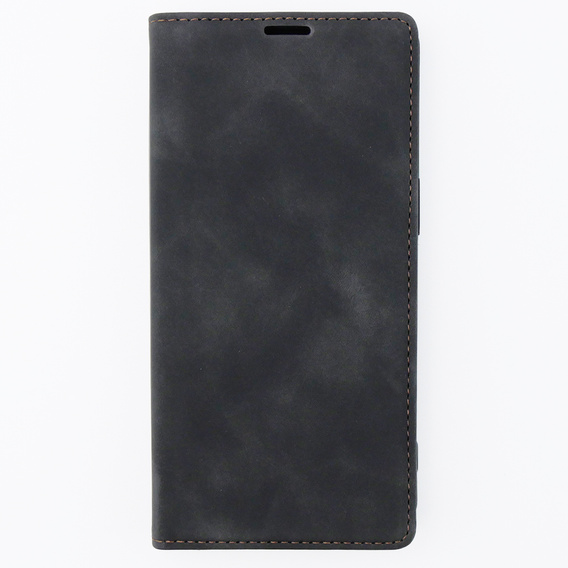 Etui do iPhone 15 Pro, ERBORD Vintage portfel z klapką, czarne