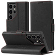 Leather case for Samsung Galaxy S24 Ultra, ERBORD LeatherWallet, black