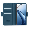 Case for Realme 12 Pro 5G / 12 Pro+ 5G, ERBORD Glossy Litchi, wallet with flap, blue