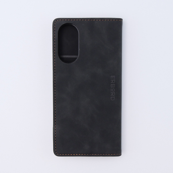 Case for Oppo A78 4G, ERBORD Vintage, wallet with flap, black