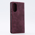 Case for Oppo A78 4G, ERBORD Vintage, wallet with flap, red