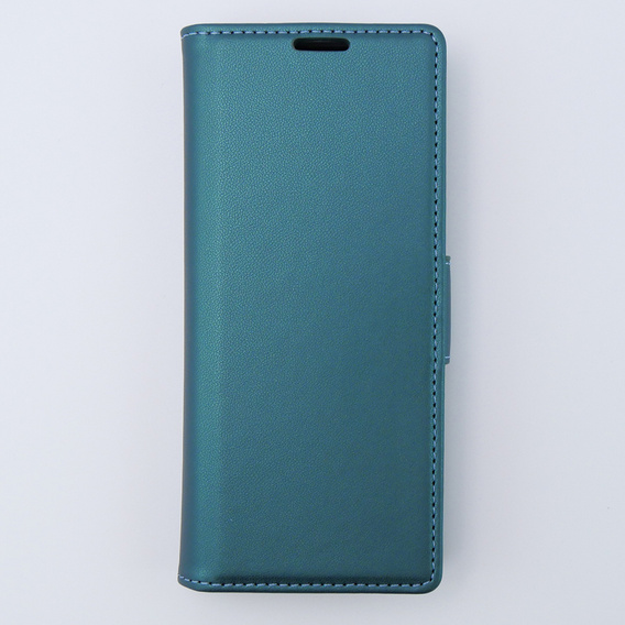 Case for Samsung Galaxy Z Fold 5 5G, ERBORD Glossy Litchi, wallet with flap, green