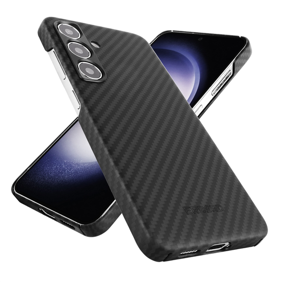 Case for Samsung Galaxy S24, ERBORD Full Kevlar, for MagSafe, black