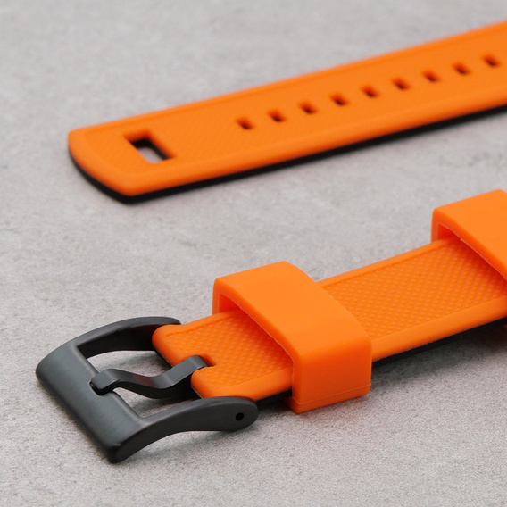 Pasek Silikonowy ERBORD Uniwersalny 20mm, Dual Color, pomarańczowy / czarny / czarna