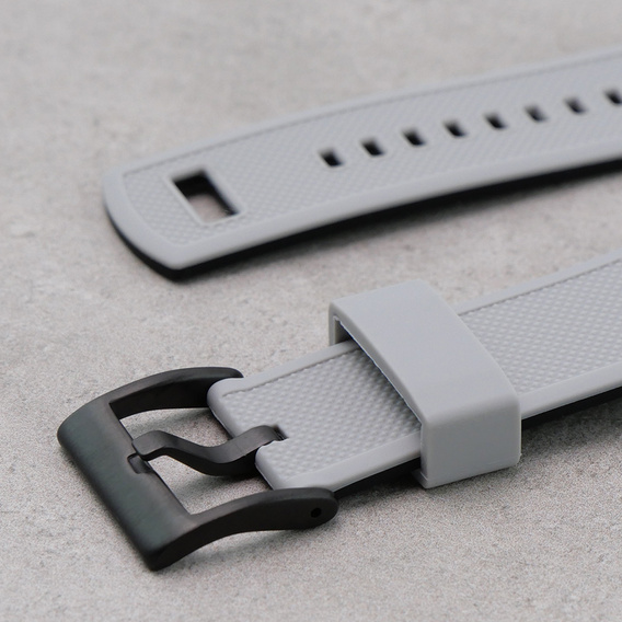 ERBORD Universal Silicone Strap 22mm, Dual Color, grey / black / black buckle
