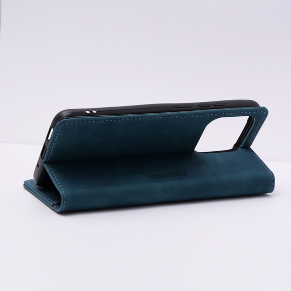 Etui do Xiaomi Redmi 12C, ERBORD Vintage portfel z klapką, niebieskie
